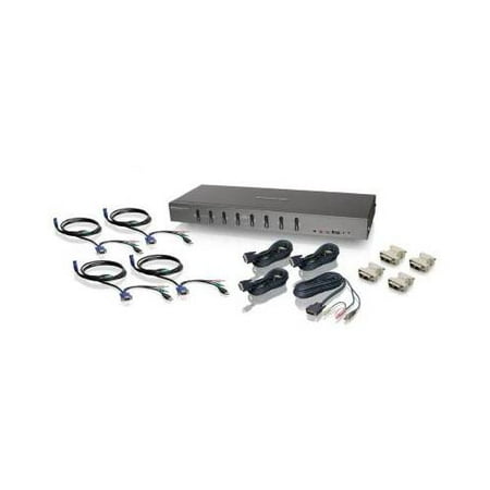 Iogear GCS1108KIT2 8-Port DVI KVMP switch with VGA support and USB KV, 8 Computer(s) - 1 Local User(s) - 10 x USB - 9 x DVIVGA