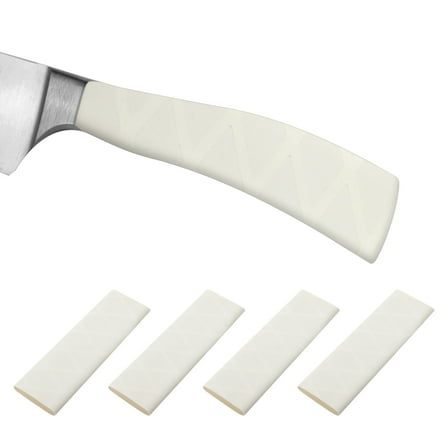 Uxcell Cutting Knife Handle Heat Shrink Sleeve 2.2"x4.9" Chef Cutter Non Slip Wrap, White X Pattern, 4 Pack