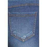Jvini Womens Pull On Skinny Jeans Stretch Denim Jean Jeggings Regular Length Medium Blue Wash