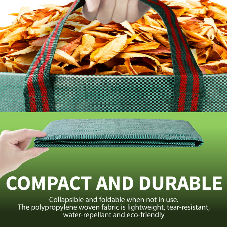 Reusable Garden Leaf Waste Bag with Handles, Heavy Duty Gardening