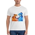 thumbnail image 5 of Red And Blue Dragon Flame Men'S Basic Short Sleeve T-Shirt White Small, 5 of 5