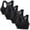 Black, variant on Womens 4 Pack Seamless Wireless Bras Front Zipper Back Mash Breathable High Support Sports Bras