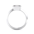 thumbnail image 2 of Ember Jewel East West Solitaire Engagement Wedding Bezel Set Moissanite Ring - 2.5 Ct Emerald Cut Moissanite - 14K White Gold Plated Ring - Stylish Design for Her - Great for Engagement Ring, 2 of 3