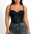 thumbnail image 4 of POUNOO Womens Mesh Corset Tops Slim Fit Spaghetti Strap Mesh Boned Structure Casual Tops Party Style Bustiers Gift, 4 of 9