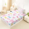 thumbnail image 4 of Manfei Colorful Bow Love Heart Twin Sheet Sets for Girls, Cute Ribbon Bedding, 3pcs, 4 of 5