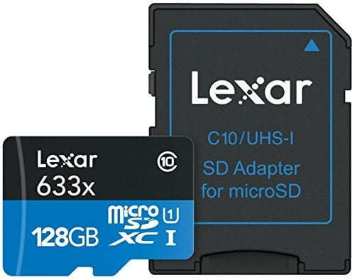 Lexar High-Performance 633x 128GB microSDXC Memory Card with Adapter, Class 10
