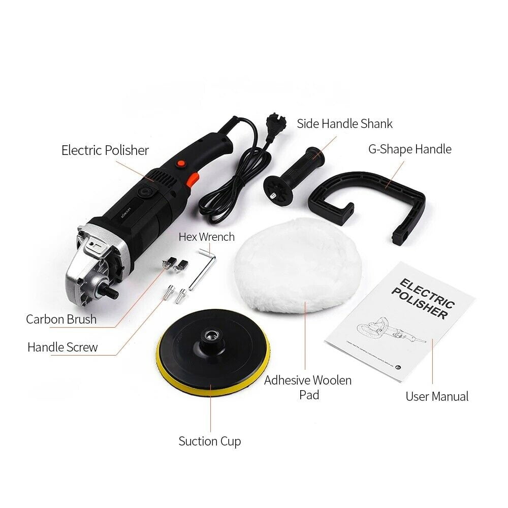 Imeshbean 7 Inch 1400W, 110V, 12.7Amp Rotary Power Tool Polishers, 3000 RPM 8 Speeds