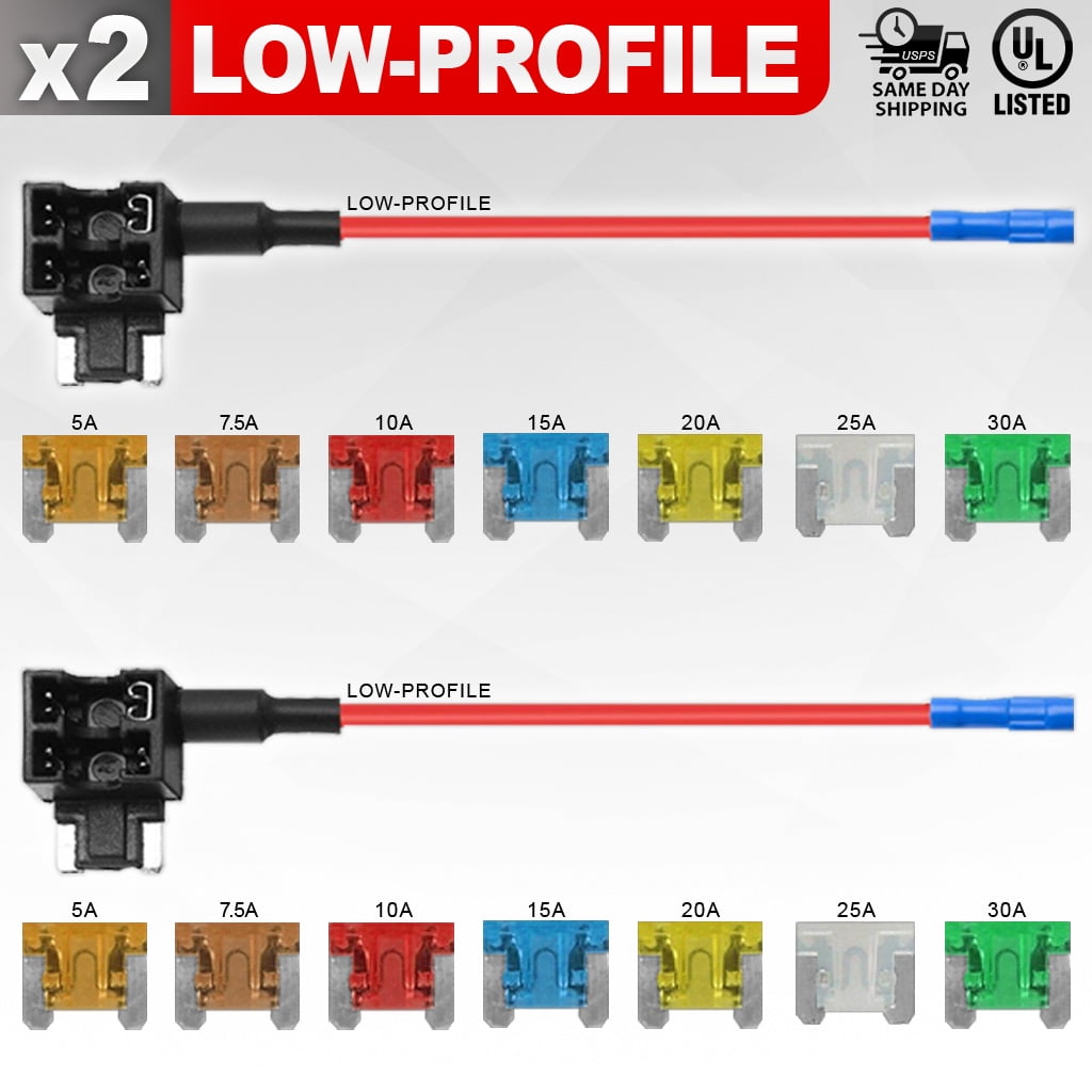 2 Pack LowProfile Fuse Taps + 14 Blades 5 10 15 20 25 30 AMP AddA