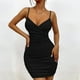 thumbnail image 1 of Mini vestido con cuello en V para mujer Vestido corto con tirantes profundos Sin espalda Sin mangas Traje diario FLhrweasw Nuevo, 1 of 7