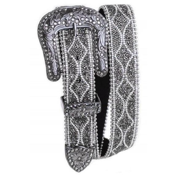 Shyanne Women's Diamond Glam Rhinestone Belt - 6516-BLK S/M