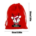 thumbnail image 3 of Chmadoxn Christmas Decorations, Christmas Flannel Bag Christmas Apples Candy Packaging Bag Christmas Gift Bag Drawstring Bag Flannel Small Bag With Drawstring 7.87x5.91in candy pouch, 3 of 6