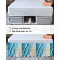 thumbnail image 7 of Abstract Waves Bed Skirt Spray Blue Ocean Seaside Watercolor Bed Skirts California King Size 18 Inch Drop, Wrap Around Dust Ruffle&nbsp;Bedskirt with Adjustable Elastic Belt for Queen Size Beds, 7 of 7