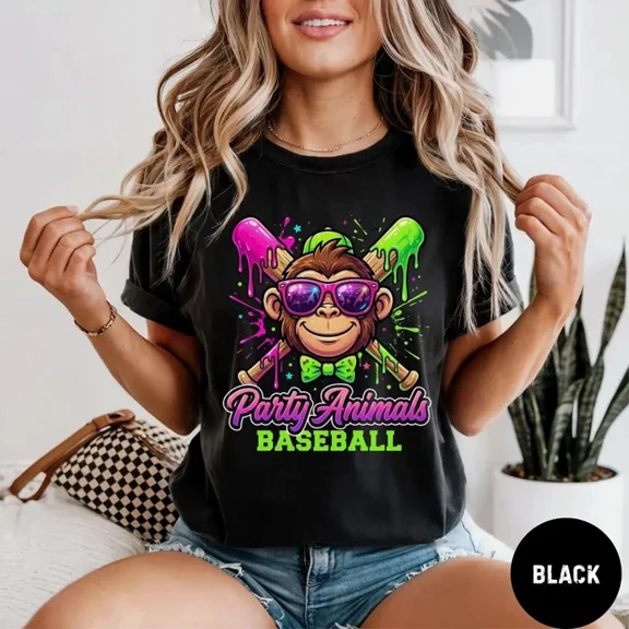 Party Animals Baseball Banana Sports Lifestyle Design T-shirt
