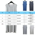 thumbnail image 4 of SROBPTY Men Solid Crew Neck Sleeveless Sleepshirt Robe Loungewear Blue, XXL, 4 of 5
