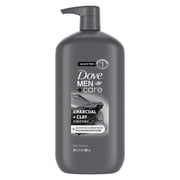 Dove Men+Care Body And Face Scrub Body Wash For Men Charcoal + Clay With 24-Hour Nourishing Micromoisture Technology, 30 fl oz