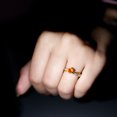 thumbnail image 4 of Rosec Jewels Natural Fire Opal Promise Ring - Opal Diamond Ring for Women - AAA Quality - Ready to Gift, 14K Yellow Gold, US 8.50, 4 of 10