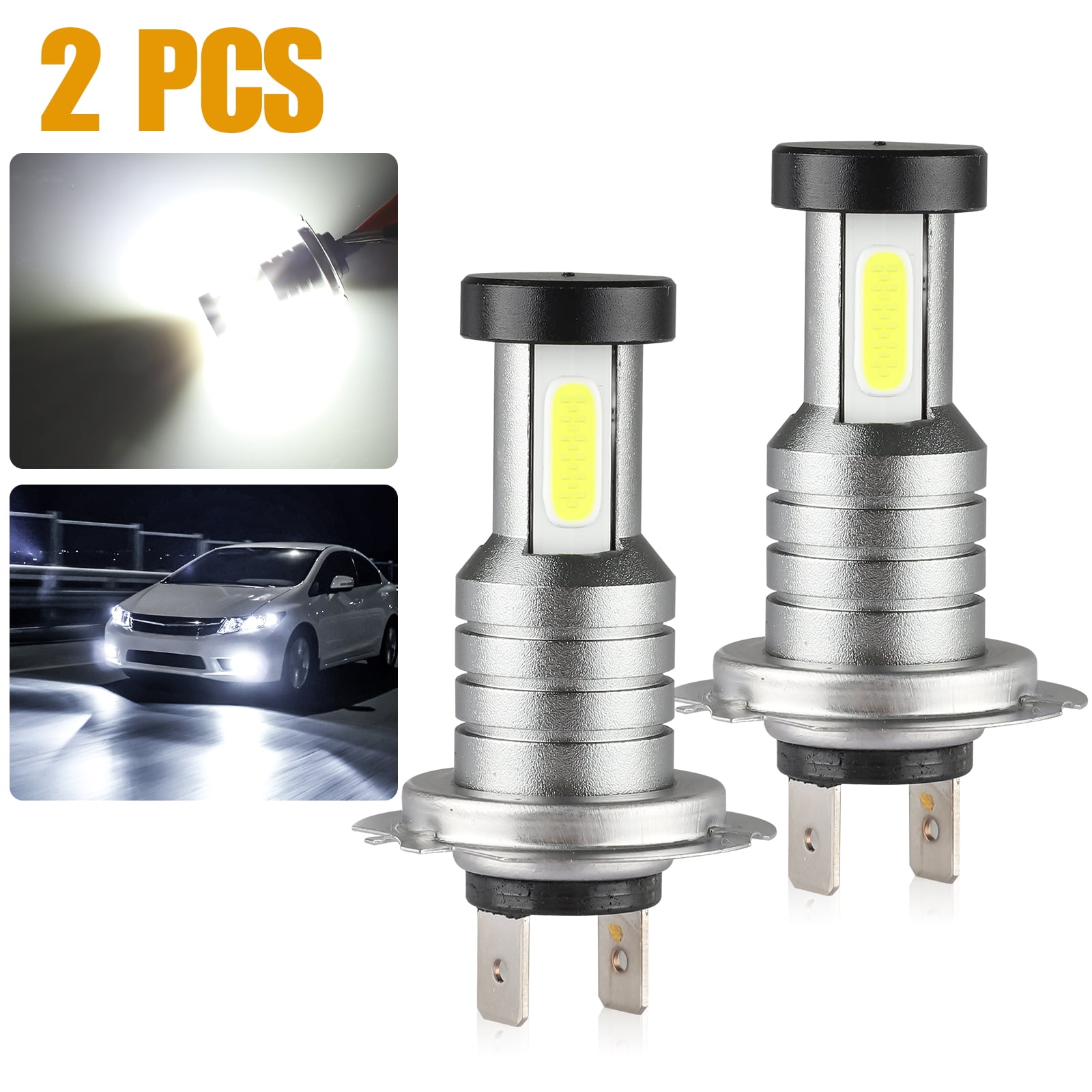 2pcs H4 H4 Combo LED Headlight Kit Bulb High Low Beam 110W 30000LM White 6000K