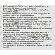 Poolguard In Ground Pool Alarm with 200 ft Remote Receiver, 9-Volt Battery Powered System
