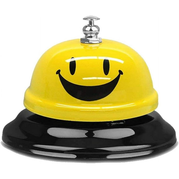 Call Bell Smiley Face Desk Service Bell Ding Bell for Restaurant Hotel Room Kitchen Party Office Elderly Large Yellow Cute Bell,3.3 inch Yellow