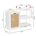 thumbnail image 3 of VECELO Rolling Laundry Basket Cart with Wheels & Storage Shelves, Removable Foldable Laundry Hamper, Space Saving Laundry Organizer for Bathroom, Bedroom & Small Apartment, White, 3 of 11