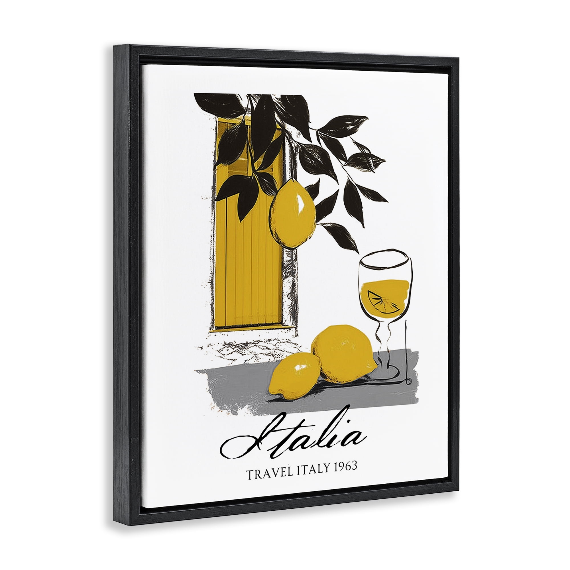 Stupell Industries Travel Italia Lemons Black Framed Floater Canvas Wall Art, design by Annabelle Hall