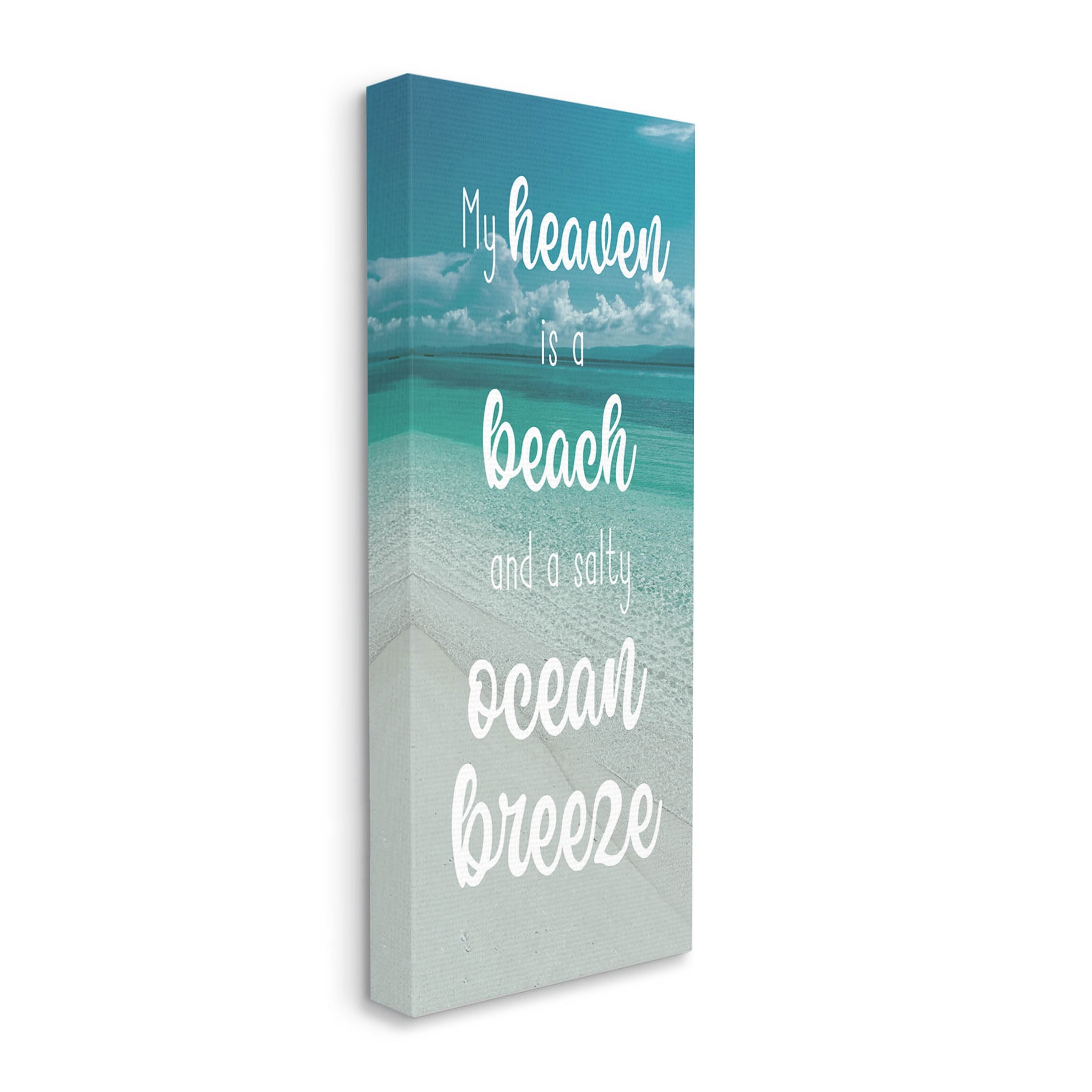 Stupell Industries Ocean Breeze Beach Lover Typography Graphic Art Gallery Wrapped Canvas Print Wall Art, Design by Marcus Prime