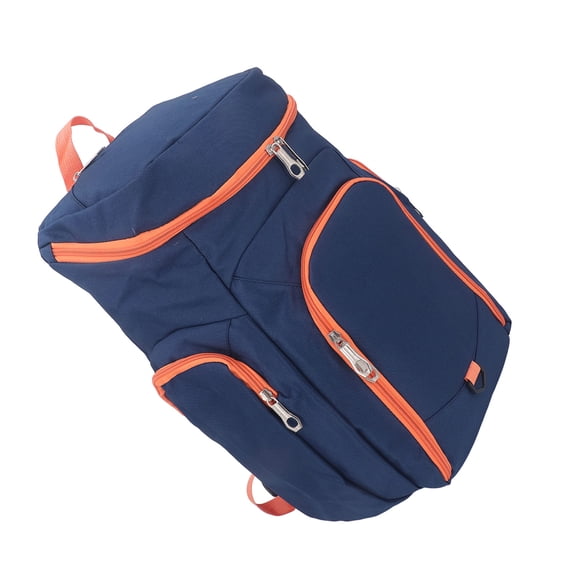 M Buder Basketball Soccer Backpack Oxford Cloth Large Sports Equipment Bag with Ball Holder for Volleyball Swim Gym Travel Navy Orange