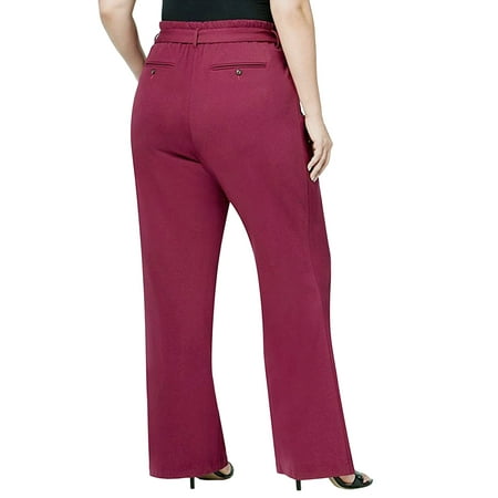 Melissa McCarthy Women's Plus Wide Leg Pleated Trouser Pants 3x Purple Potion Melissa McCarthy Women's Plus Wide Leg Pleated Trouser Pants 3x Purple Potion