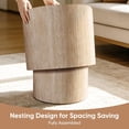 thumbnail image 4 of YWEN Nesting Round Coffee Table Set of 2, Small Circle Accent End Table for Small Spaces, Wooden Center Table, Morden Drum Side Table for Living Room, Fully Assembled, 4 of 16