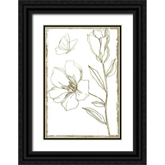 Sommers, Mindy 11x14 Black Ornate Wood Framed with Double Matting Museum Art Print Titled - Gold Philosophy I