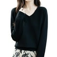thumbnail image 1 of Winter Sweaters for Women, Semi High Neck Knitted Sweater in Solid Color, 1 of 6