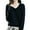 Black, variant on Womens Long Sleeve V Neck Shirts Loose Fitted Casual Tops Stretchy Base Layer Basic Thermal Undershirt