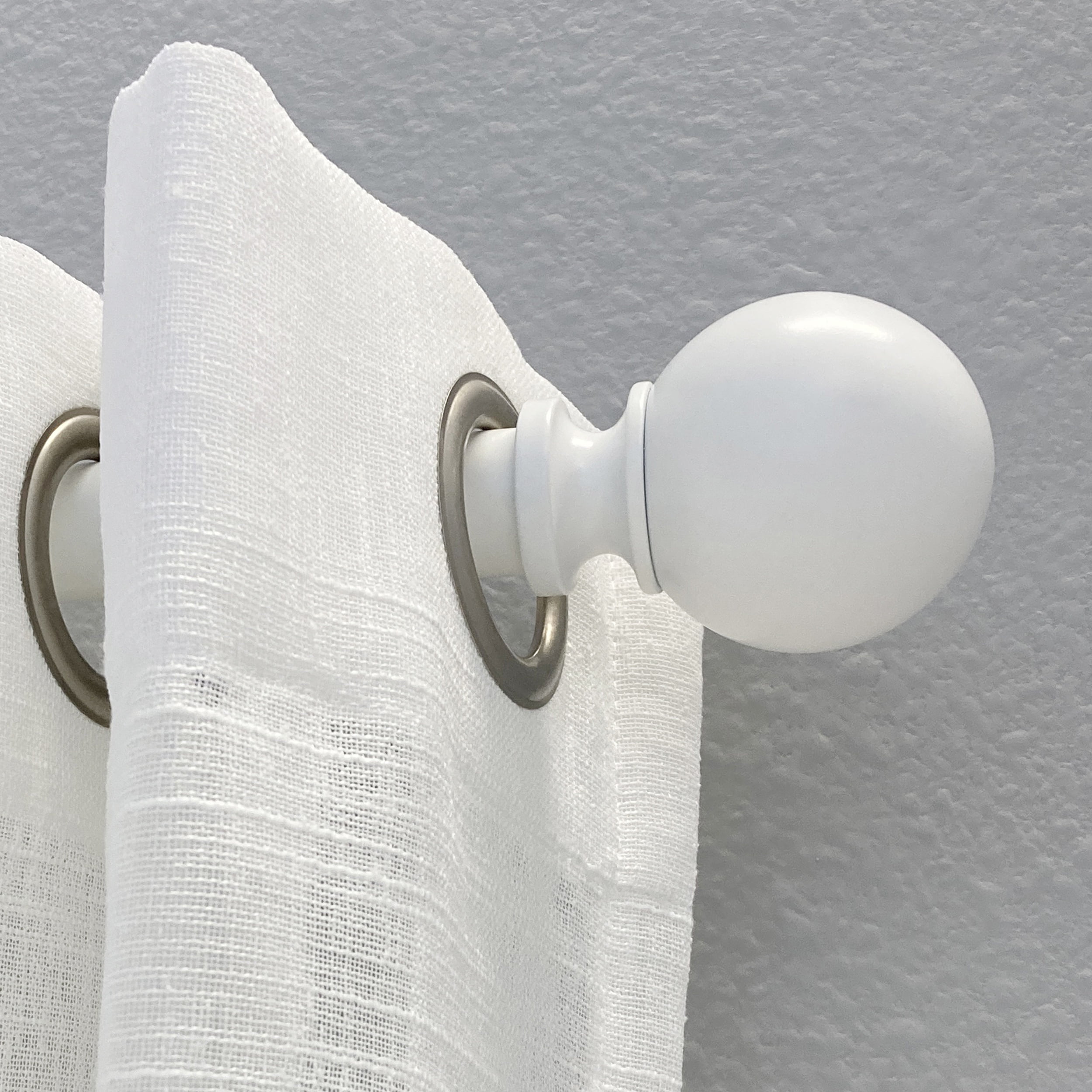 Decopolitan Punch and Press No Drill Curtain Rod Set 36-72 inch, White