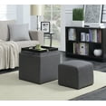 thumbnail image 2 of Convenience Concepts Designs4Comfort Park Avenue Single Ottoman with Stool and Reversible Tray, Soft Gray Fabric, 2 of 2