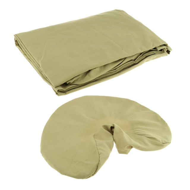Milaget 3 Pieces Massage Table Sheet Set Soft Face Cradle Cover for Salon SPA Beauty Green