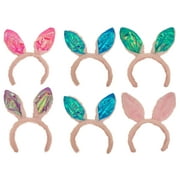 Plush Bunny Ears Headband (6 Headbands, Colors Vary) Easter Party Decorations, Favors, Costume Propp