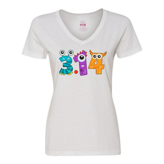 Inktastic Monsters Like Pi- Pi Day Numbers Women's V-Neck T-Shirt