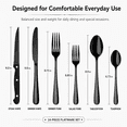 thumbnail image 5 of NULAS 24-Piece Silverware Set, Mirror Polish Stainless Steel Flatware Set. Includes Steak Knives, Dishwasher Safe for Home & Restaurant, Gifts, Black., 5 of 7