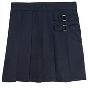 French Toast Big Girls' Two-Tab Pleated Scooter, Navy, 7