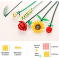 thumbnail image 6 of MEIEST Mini Building Blocks Flower Bouquet Plant Model Set,Creative Artificial Flowers Botanical Collection Construction Building Bricks Toy for Kids,Eternal Flowers Home Decor (Passion), 6 of 16