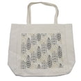 thumbnail image 1 of Ethnic Shopping Bag, Hand Drawn Style Herbs Leaves in Style with Dots, Eco-Friendly Reusable Bag for Groceries Beach and More, 15.5" X 14.5", Cream, by Ambesonne, 1 of 2