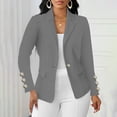 thumbnail image 6 of Edvintorg Womens Blazers for Work Casual Long Sleeve Notch Lapel Suit Jackets with Buttons Fashion Clothing Women Gray XL, 6 of 9