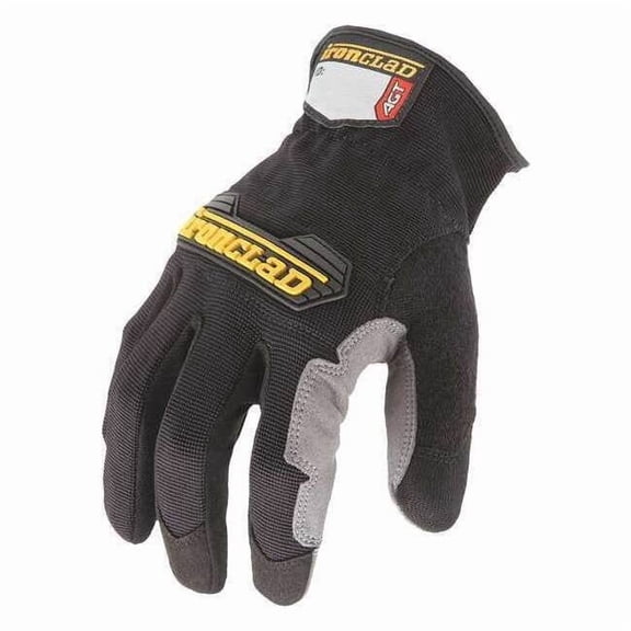 Workforce Mechanics Gloves, Synthetic Leather Palm, Nylon Back, 2XL, Black