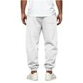 thumbnail image 6 of Wlynlyn Mens Cuffed Sweatpants Straight Leg Baggy Joggers Elastic Waist Drawstring Athletic Loose Sweat Pants with Pockets(X-Large,White), 6 of 6