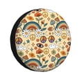 thumbnail image 1 of Fotbe Mushrooms And Rainbows Peace Funda de Llanta de Repuesto con Estampado, Engrosada, Ajuste Universal para Jeep, Remolque, RV, SUV, Camión-15 inch, 1 of 6