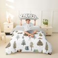 thumbnail image 2 of Catabedysis Watercolor Camping Twin Duvet Cover,Bear Tent Pattern Twin Bedding For Boys,Multicolor,Light Gray Reversible,2 Pieces,1 Duvet Cover and 1 Pillowcase, 2 of 6
