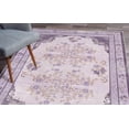 thumbnail image 1 of Rose Turkish Area Rug, Vintage Boho Oriental Culture Style Pattern of Swirling and Curlicue Flowers, Soft Carpet for Living Room Decor with Distressed Look, 2.6' x 5', Lilac Quartz Ecru, by Ambesonne, 1 of 6