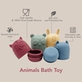 thumbnail image 3 of noüka Animals Bath Toy | 4-Pack | 100% Food-Grade Silicone | Squeeze & Squirt Water | Safe & Soft | Dishwasher Friendly | Deep Ocean/Fern/Red Wine/Ochra, 3 of 7