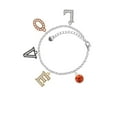 thumbnail image 2 of Delight Jewelry 10mm Orange Crystal Drop Multi-Colored Crystal Love Charm Bracelet, 2 of 5