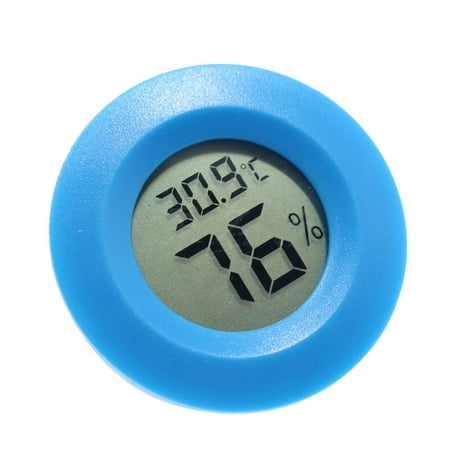 LCD Display Hygrometer Practical Digital Indoor Round Temperature Humidity Meter Blue